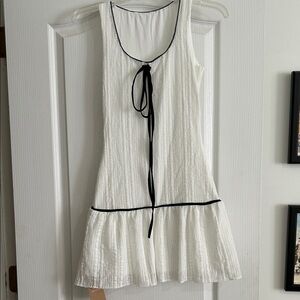 RIHOAS white Knit Dress with black accents  Accents